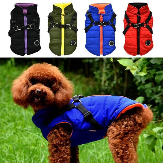 Winter Coat With Harness For Pets