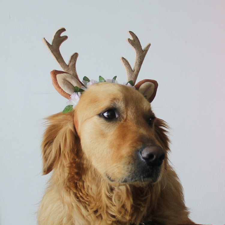 Christmas Antlers Hat For Small Pets