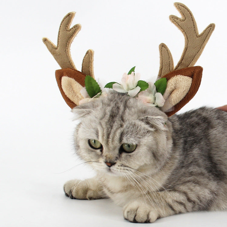 Christmas Antlers Hat For Small Pets