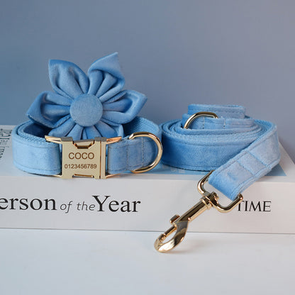 Blue Velvet Series Collars And Leash